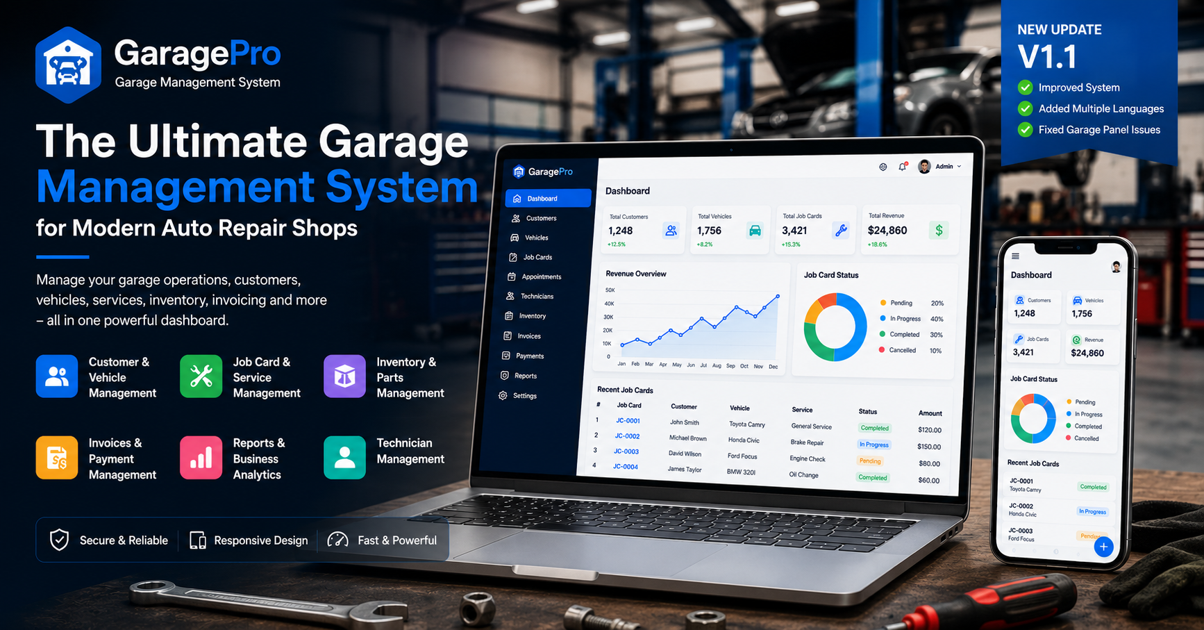 GaragePro - The Ultimate Garage Management System for Modern Auto Repair Shops